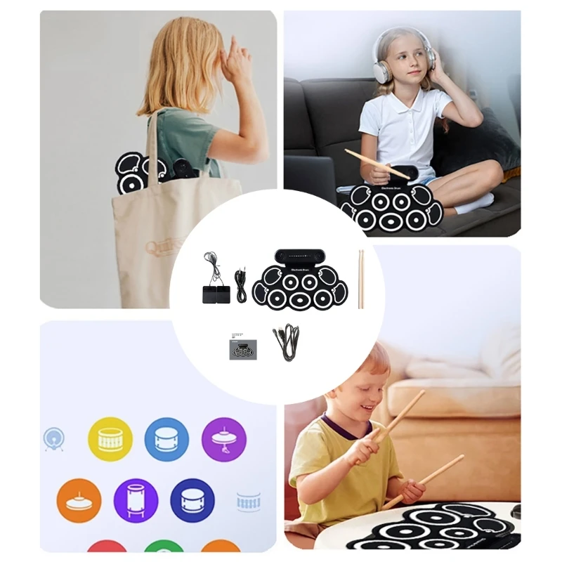 Удобные для начинающих скатывающиеся барабанные колодки Детские электрические