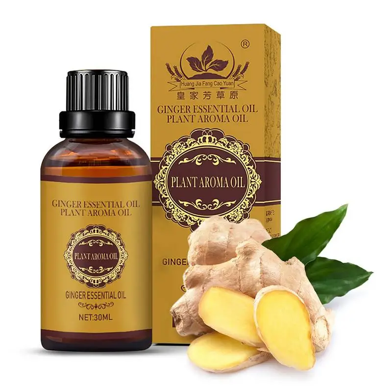 

30ML Natural Ginger Oil Lymphatic Drainage Therapy Anti Aging Plant Essential Oil Promote Metabolism Full Body Slim Massage Oils