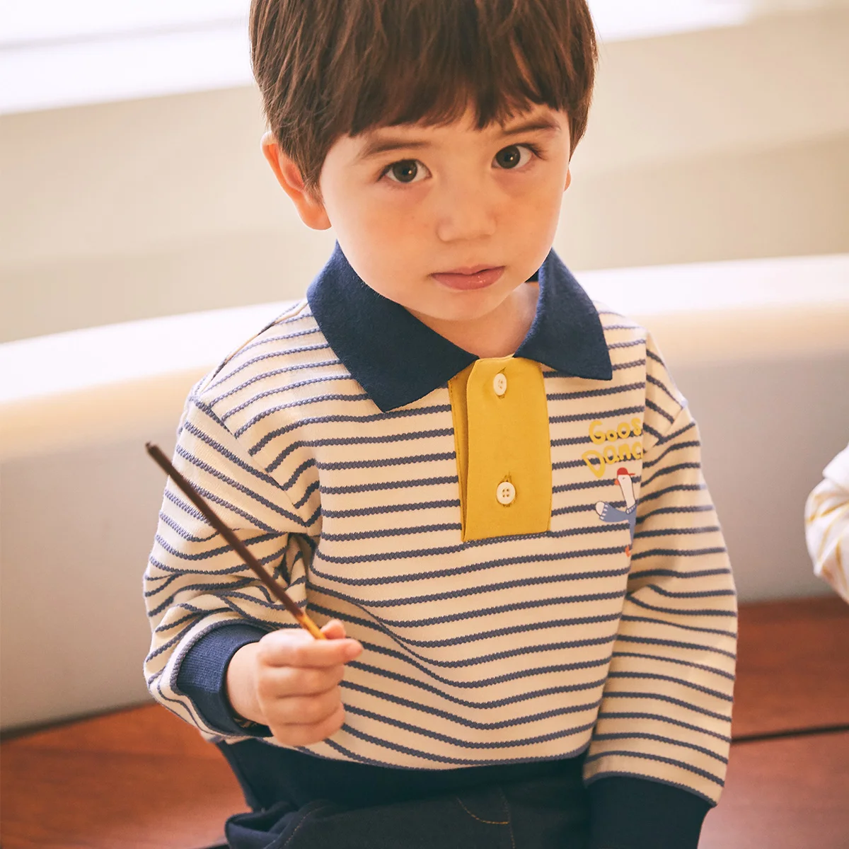 

Pureborn Baby Toddler Boys Girls Polo Collar Sweatshirt Cotton Activewear Pullover Long Sleeve Tee Top