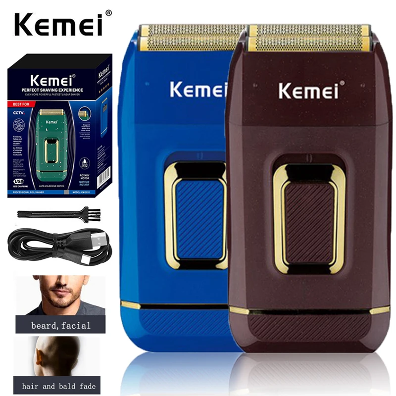 Hair Beard Stubble Facial Electric Razor For Men Bald Head Shaving Tool Machine Rechargeable