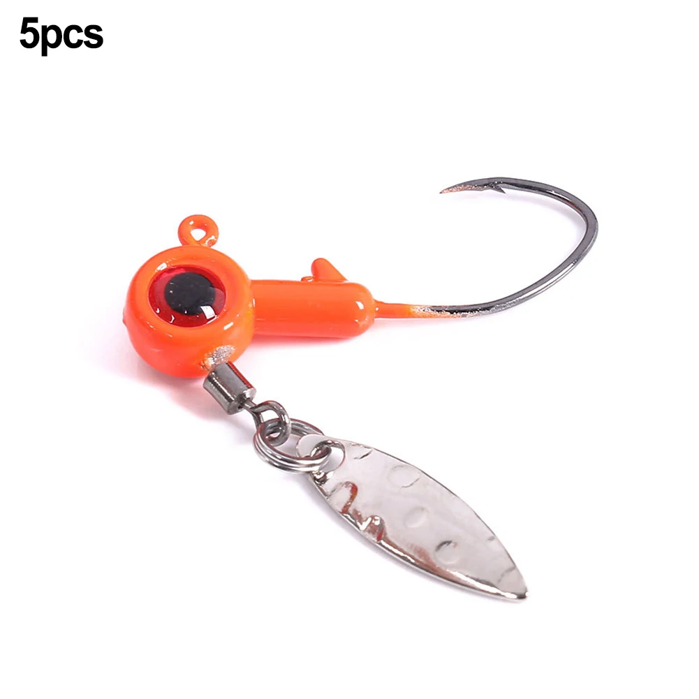 

Crank Hook Fishing Hooks Marine Metal Offshore Parts Plastic Rotating Sequin Tools 3.5g Weight 3cm 5pcs Brand New