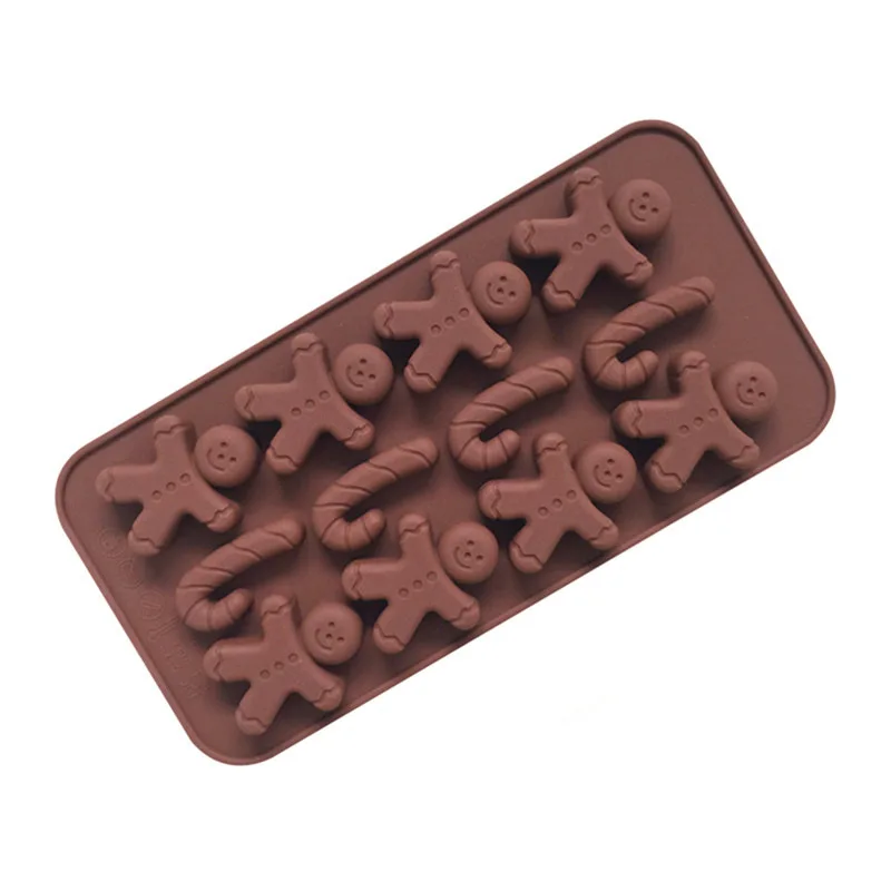 

Silicone Chocolate Mold Christmas Cake Decoration Tool Xmas Cookie Gingerbread Man Santa Claus Candy Mould Moldes