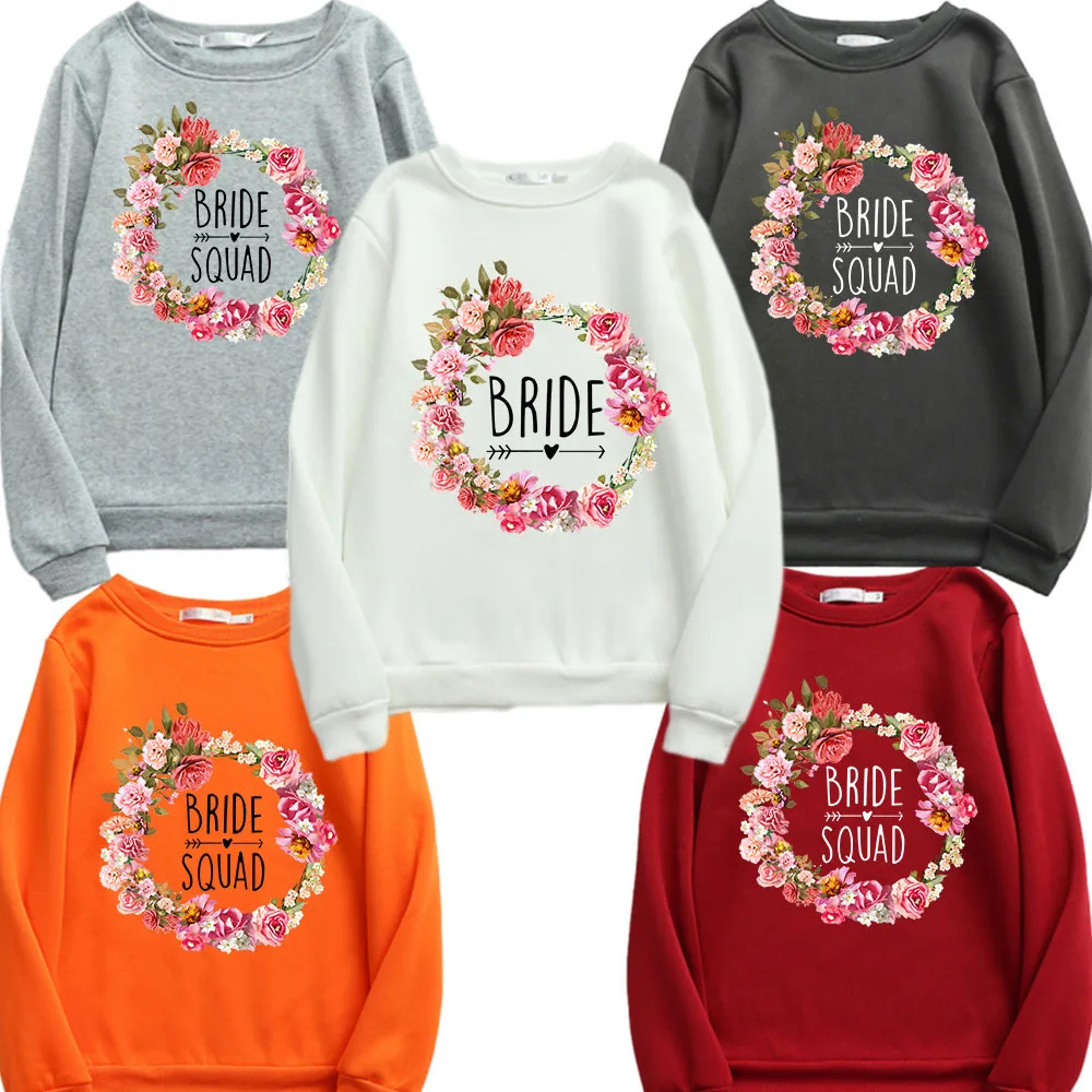 

Wedding Party Woman Sweatshirts 2023 Sweet Korean O-neck Pullovers Thick Autumn Winter Loose Hoodies WY021
