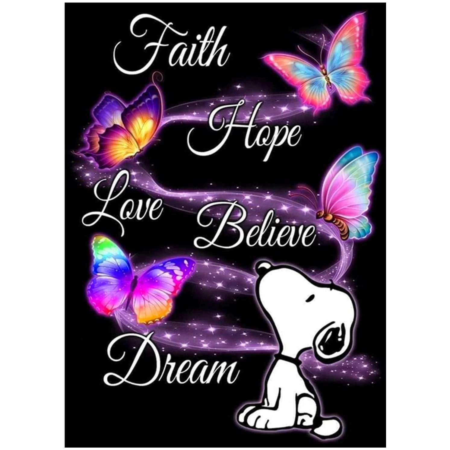 

Наборы для алмазной живописи 5D, алмазная живопись, мультяшная бабочка, текст, искусство «сделай сам», ремесла, круглая Алмазная мозаика, выш...