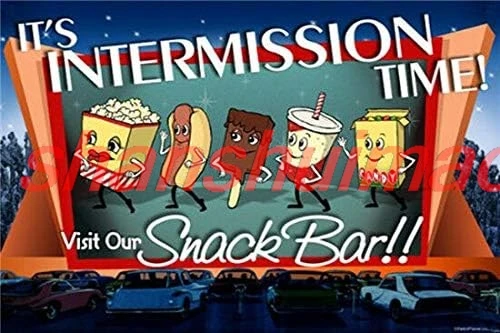 Винтажная металлическая вывеска Visit Our Snack bar