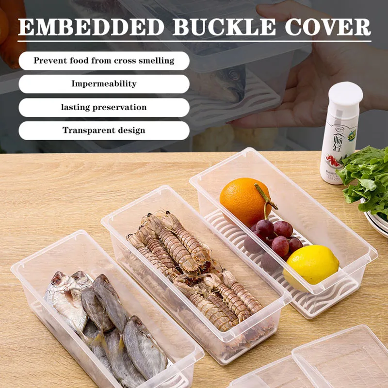 

Кухонный холодильник, органический контейнер для фруктов, овощей, мяса, рыбы, органайзер для сохранения свежести продуктов, герметичный кон...