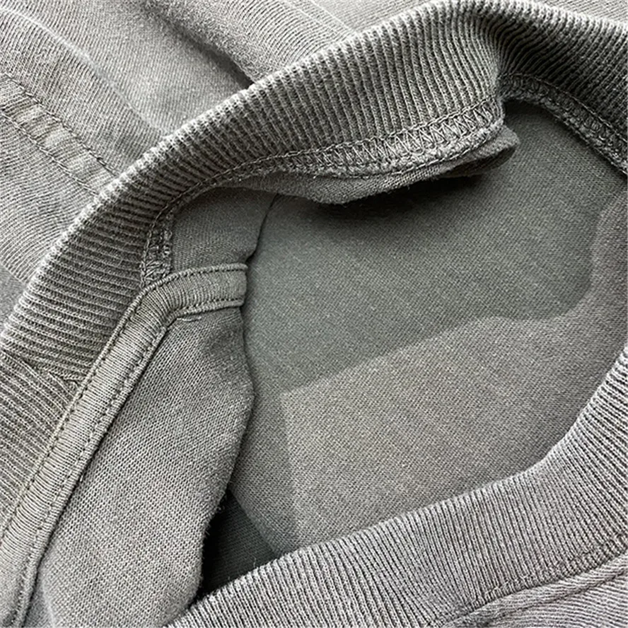 Винтажная серая футболка Askyurself 2022ss для мужчин и женщин майка с принтом коротким