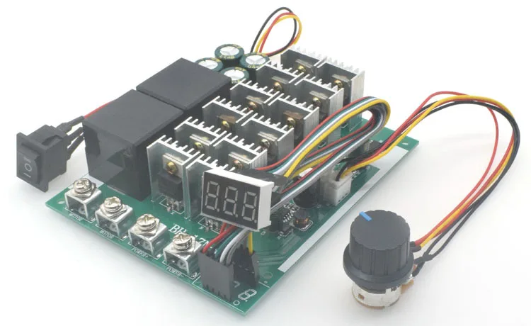 

PWM DC Motor Speed Controller DC 10 -55V Digital LED Display 0 -100% Adjustable Drive Module Input MAX 60A 12V 24V 36V 48V