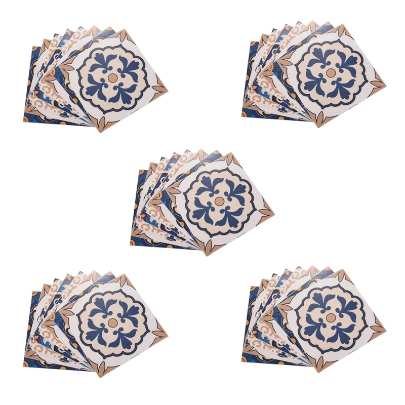 

Promotion! 50Pcs Moroccan Style Tile Stickers Waterproof Wall Stickers Bathroom Art Decor,6X6 Inch