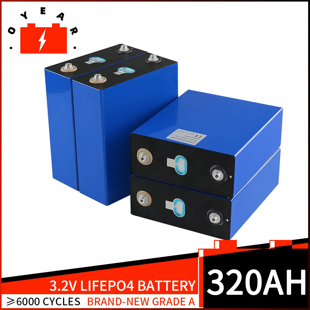 4/8/16PCS 3.2V 320Ah 310Ah Lifepo4 Battery Cell Lithium Iron Phosphate Solar RV Grade A DIY 12V 24V 48V RV Boat Home Energy