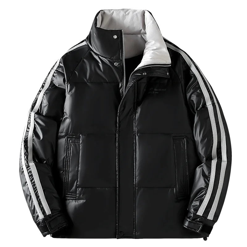 Men White Duck Down Jackets Men Puffer Jacket Fashion Thicken Warm Casual Stand Collar Outerwear Outdoor Windproof Overcoats