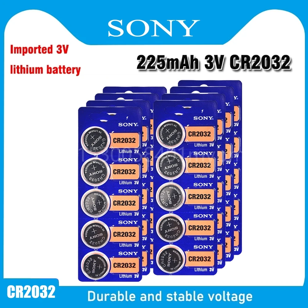 

SONY CR2032 Lithium Button Coin Cell Batteries 3V CR 2032 DL2032 ECR2032 BR2032 Battery for Watch Electronic Remote