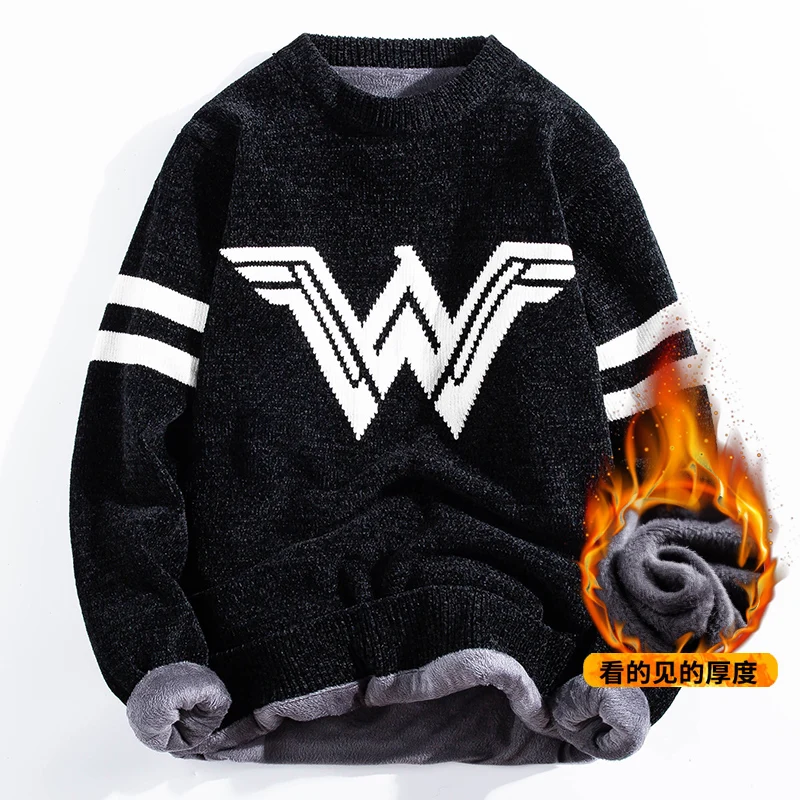 

Мужской флисовый свитер, винтажная теплая одежда, мужские свитеры и джемперы, Топ с длинным рукавом, зимний мужской пуловер, новинка 2023
