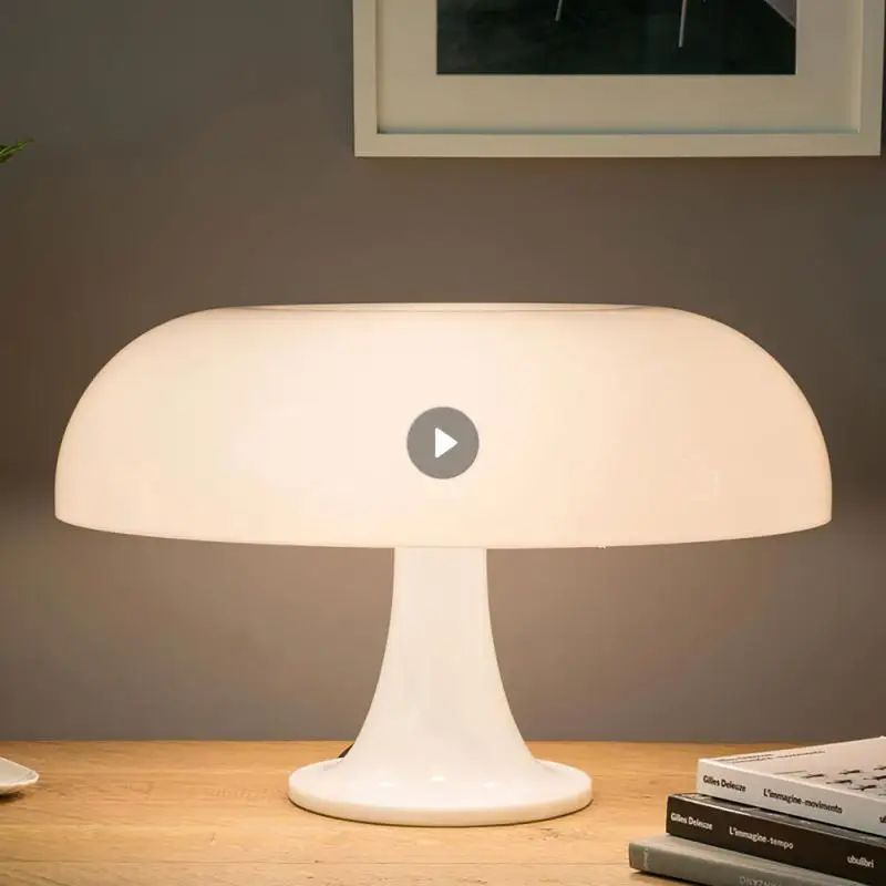 

Italy Designer Led Mushroom Table Lamp For Hotel Bedroom Bedside Living Room Decoration Lighting Modern Minimalist Desk Lights