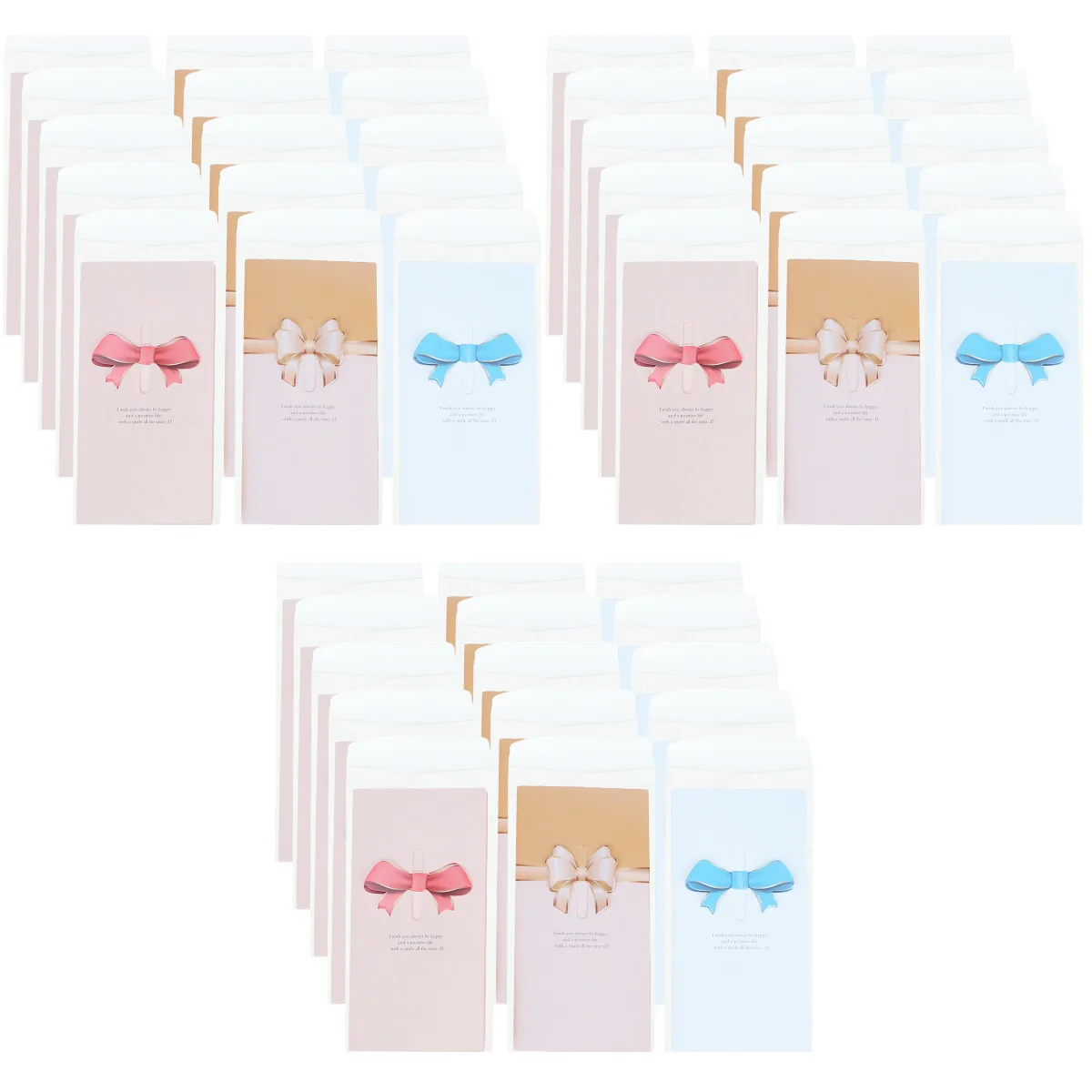 

45 pcs Creative Bowknot Christmas New Year Gift Mother's Day Greeting Cards (Random Color)