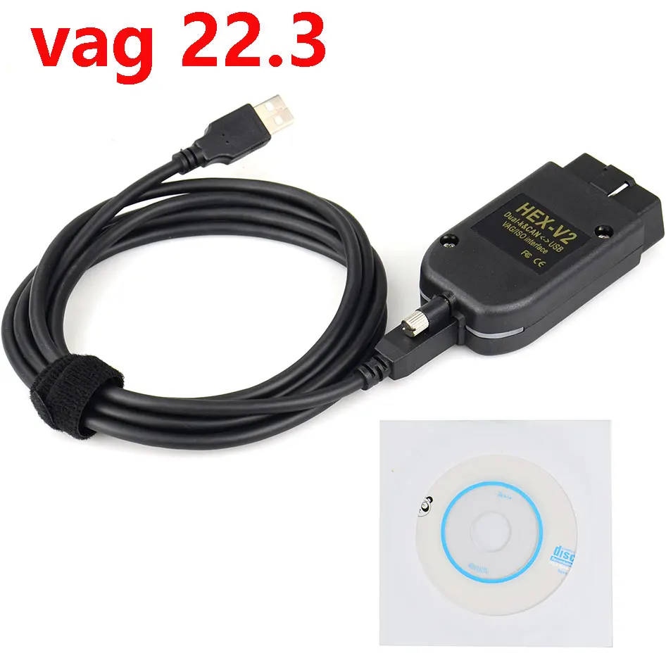 

2022 Newest VAGCOM 22.3 VAG-COM 21.9 VCDS HEX CAN V2 Interface FOR VW AUDI Skoda Seat VAG 22.3 English French ATMEGA162+16V8