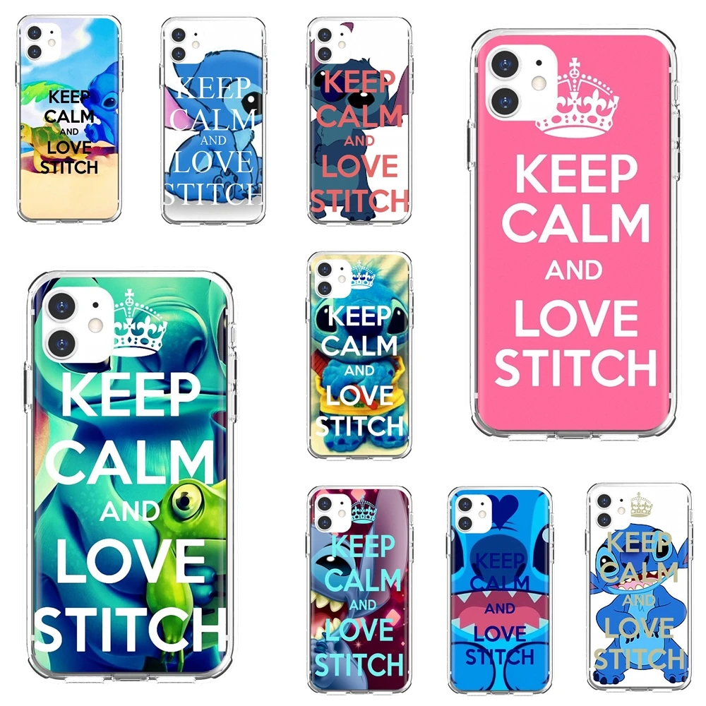 Силиконовый чехол-сумочка с надписью keep calm and love stich Art Для Xiaomi Mi Note 10 11 t lite A2 A3 Max Mix 2S