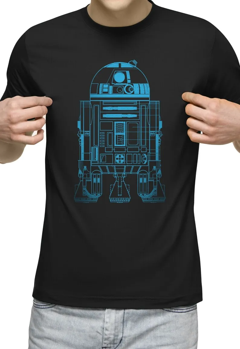 

R2-D2 DROID Sketch T-Shirt Men's Nerd Geek Space Shirt