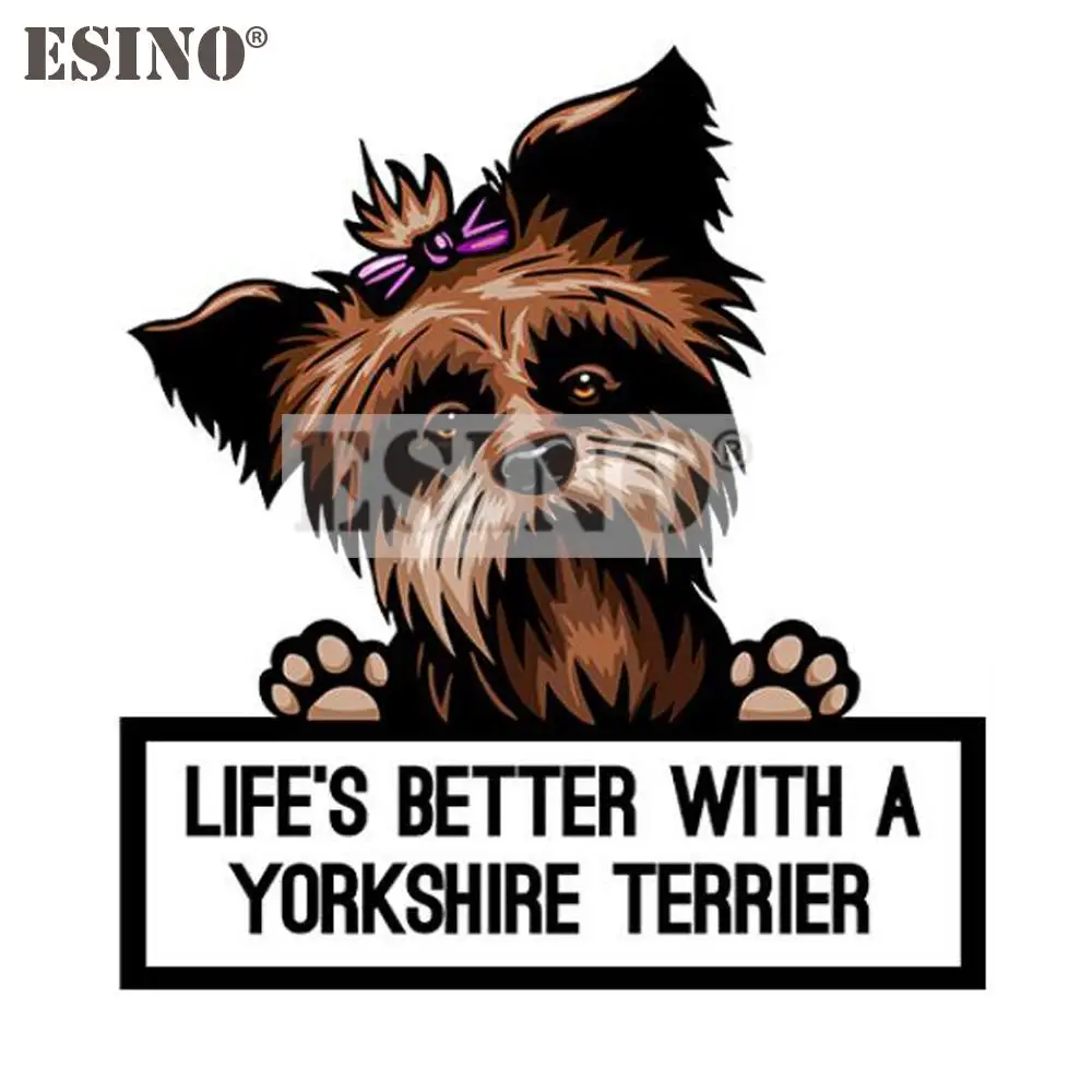 

Car Styling Life's Better with a Yorkshire Terrier Pet Dog Car Creative PVC Waterproof Sticker Car Whole Body Vinyl Decal