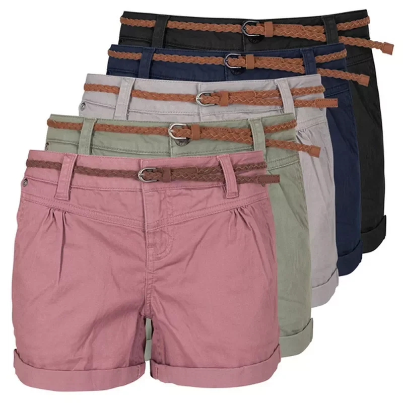 New in Shorts Summer Solid Colour Chino-style Braided Fabric Casual Streetwear Shorts Beach Trouser Homewear Shorts Without Belt