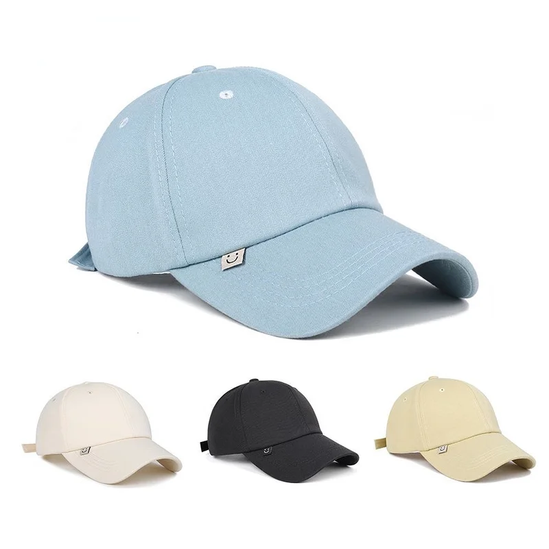 

1pc Solid Color Ponytail Baseball Cap Women Summer Sunscreen Sunshade Peaked Cap Men Outdoor Sun Hat Adjustable Golf Cap