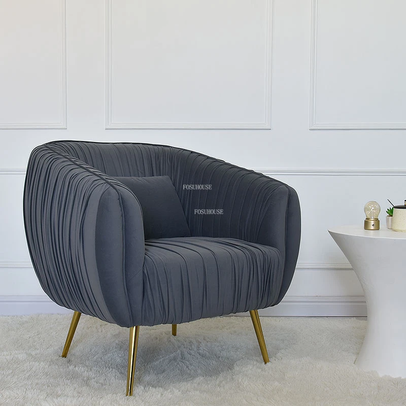 

Modern Creative Fabric Living Room Chairs Italian Leisure Single Sofa Design Living Room Luxury Lazy Back Chair Home Furniture