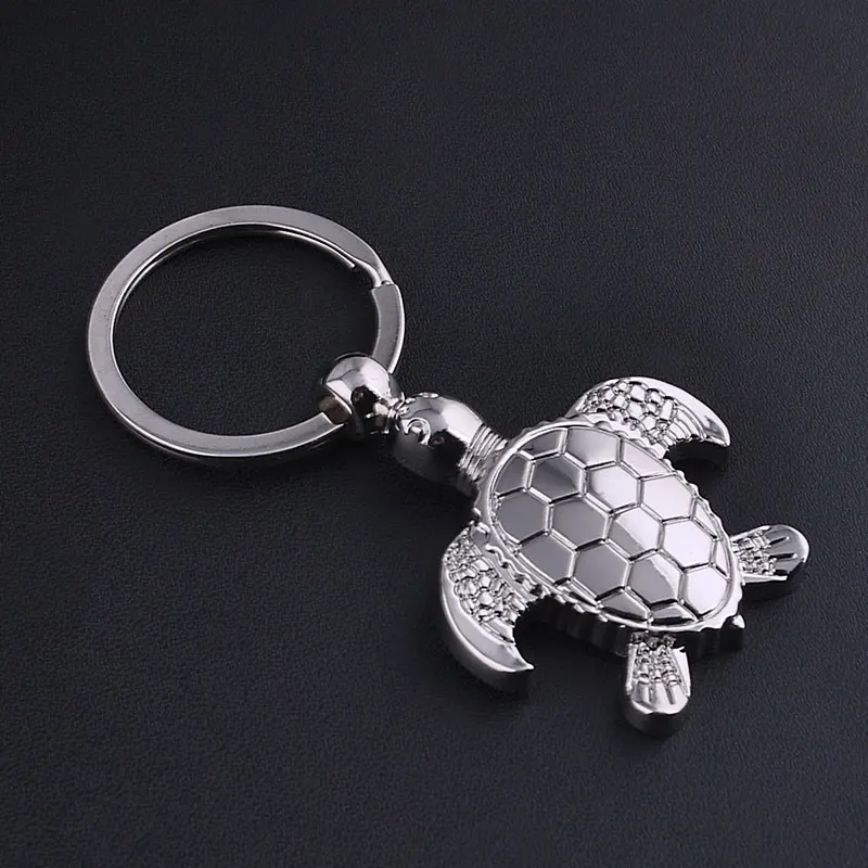 

50Pcs Turtle Metal Keychain Sea Turtle Key Chain Small Pendant Personality Animal Keychain Pendant Wholesale