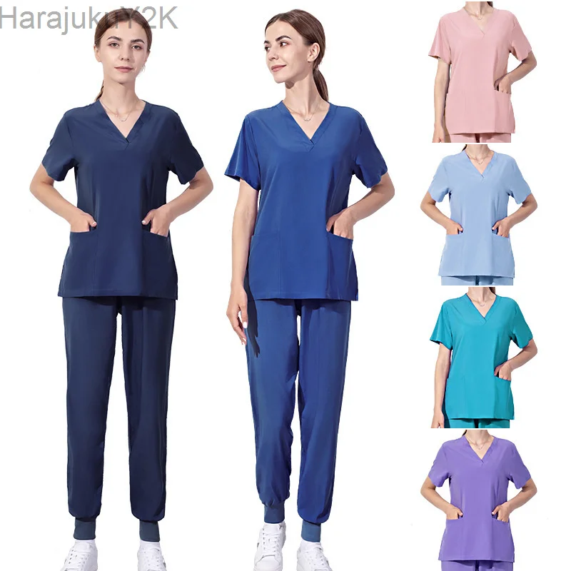 

Wholesale Women Wear Scrub Suits Hospital Doctor Working Uniform Medical Surgical Multicolor Unisex Uniform Nurse Accessories