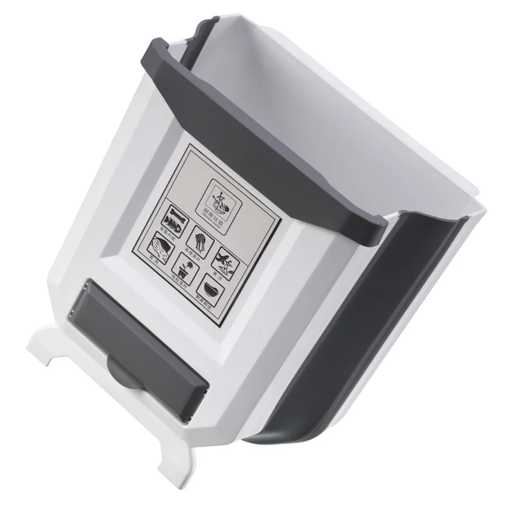 

Can Garbage Folding Bin Kitchen Waste Trash Hanging Wall Foldable Rubbish Container Sink Dustbin Car accessory