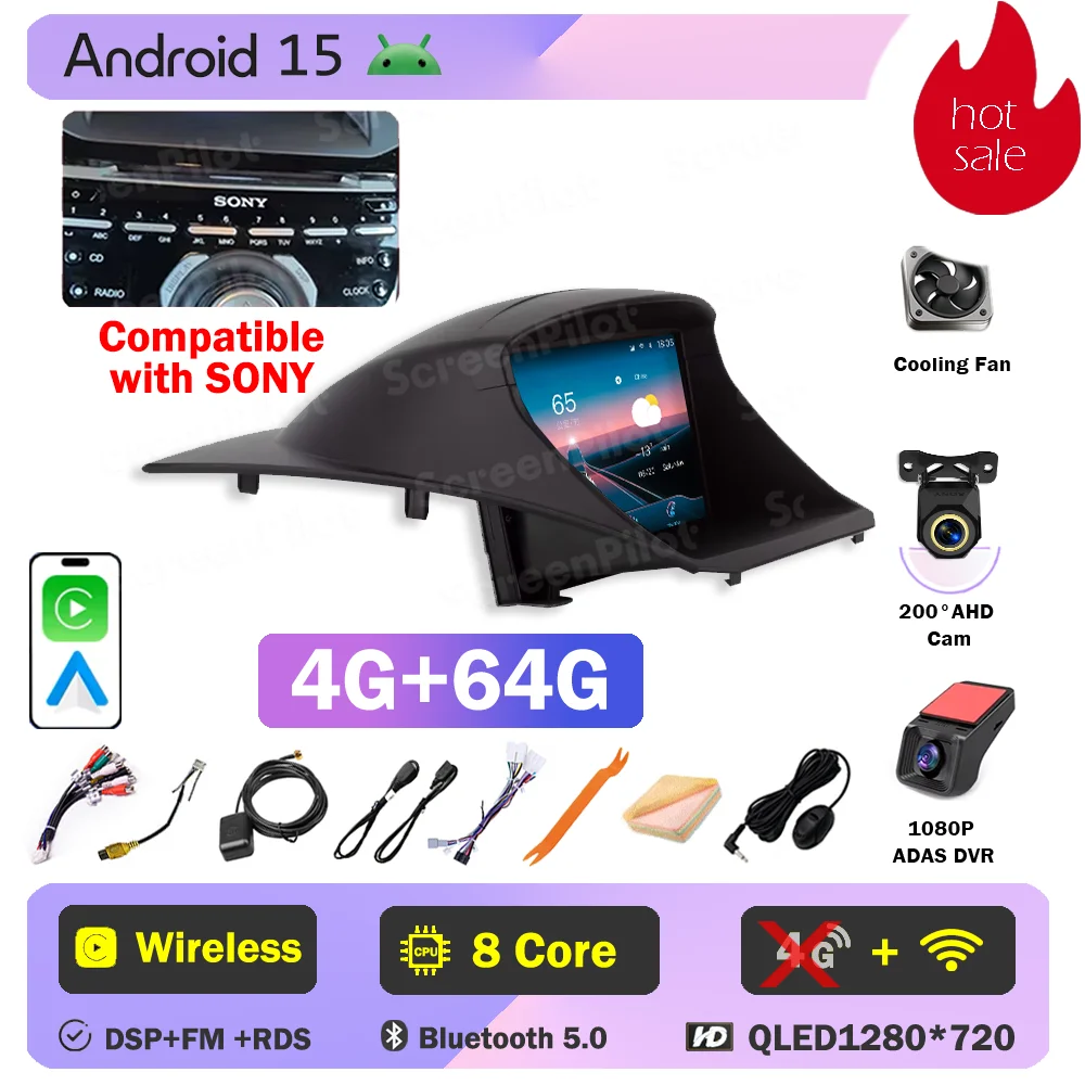 

Android 15 для Ford Fiesta Mk 6MK 7 2008-2019, автомобильный радиоприемник, мультимедийный видеоплеер, 2 din Carplay, Bluetooth, сенсорный экран, 8-ядерный RDS