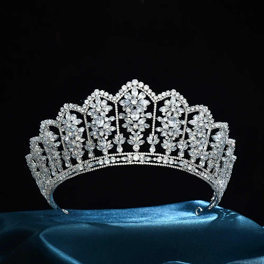 Тиары-короны принцессы для свадьбы головной убор невесты с фианитом Свадебные