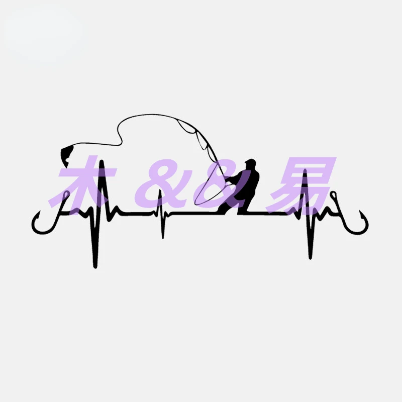 

Personality Color Picture Car Sticker Heart Fishing Vinyl Decal Car Sticker Graphic Waterproof Scratch-Proof Car Accessories PVC