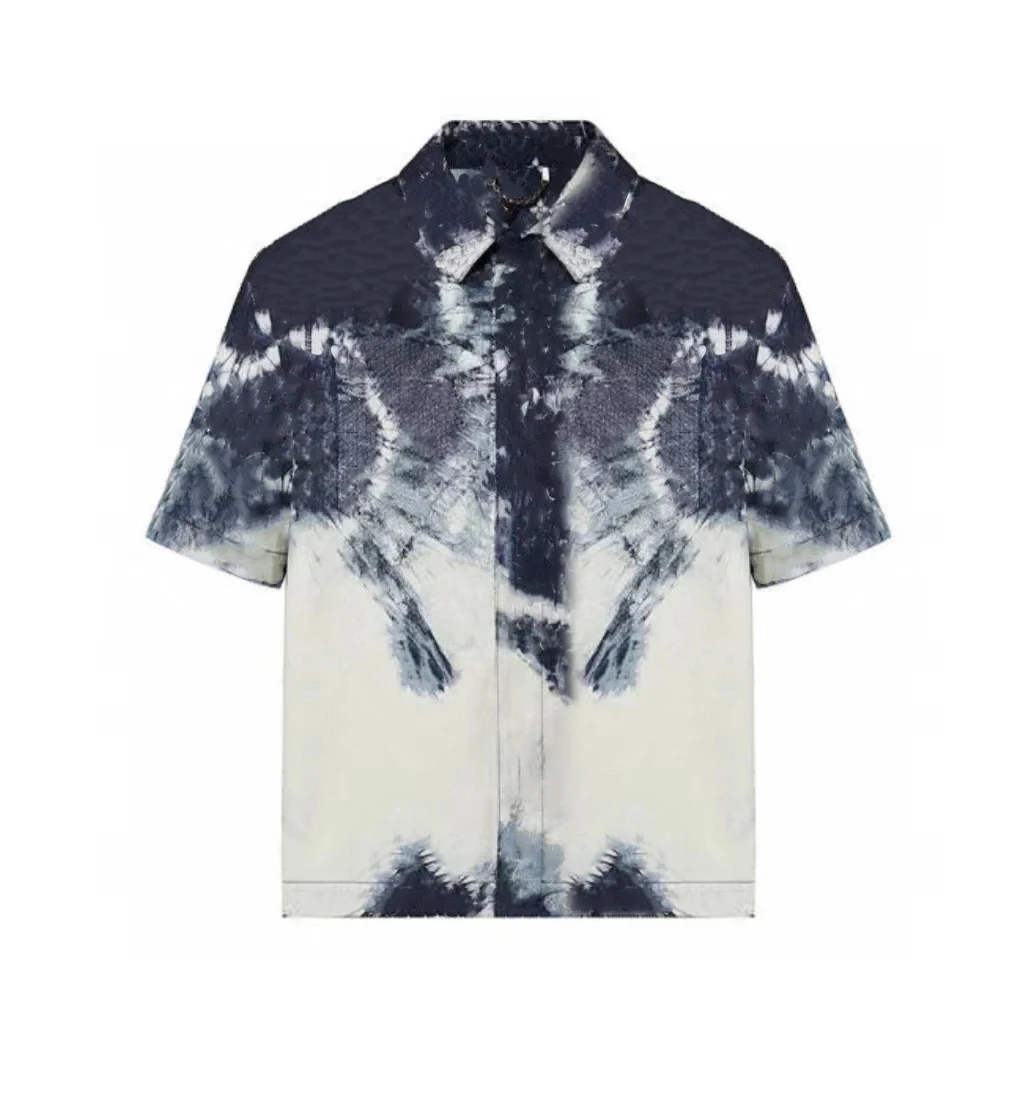 

NIGO Tie Dye Denim Short Sleeve Shirt #nigo4497