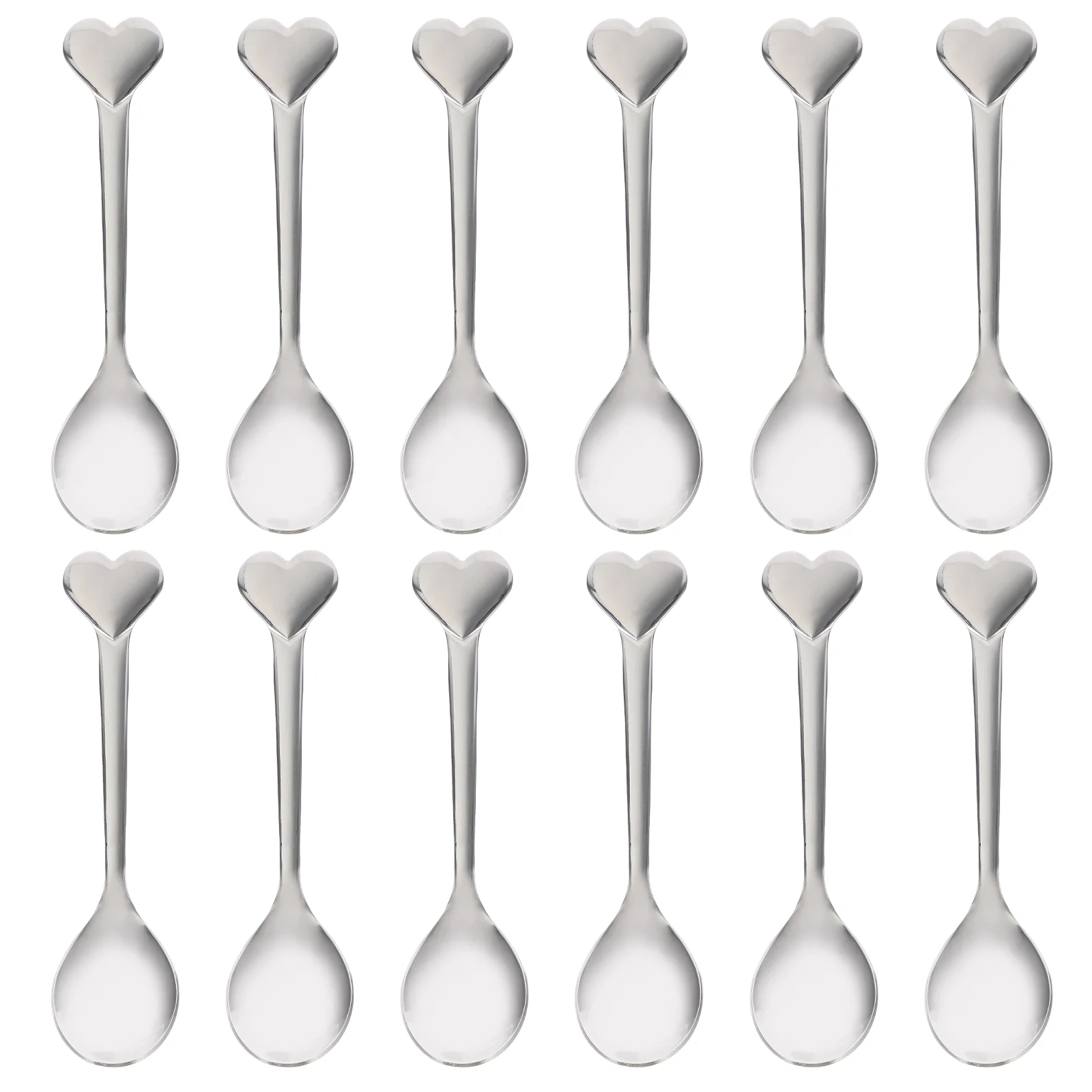

12Pcs Convenient Coffee Spoon Lovely Dessert Spoon Stainless Steel Cake Spoon Coffee Accessory