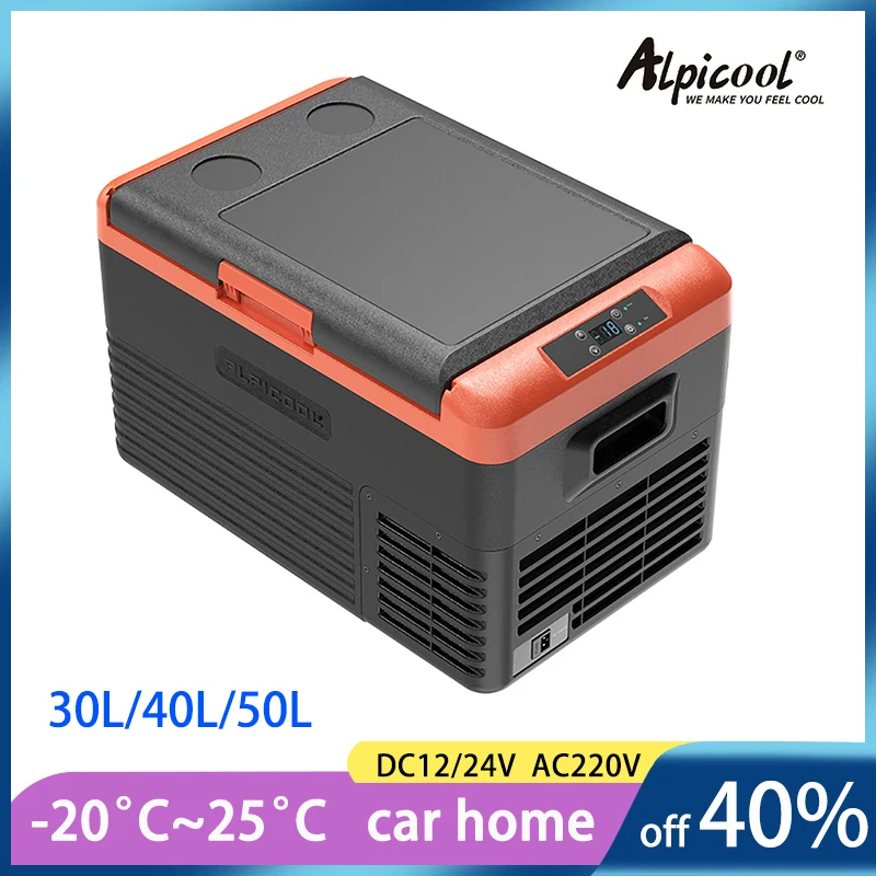 

30L/40L/50L Car Refrigerator Portable Alpicool Compressor Cooler 12/24V DC 110-240V AC Mini Fridge Ice Box Outdoor Camping