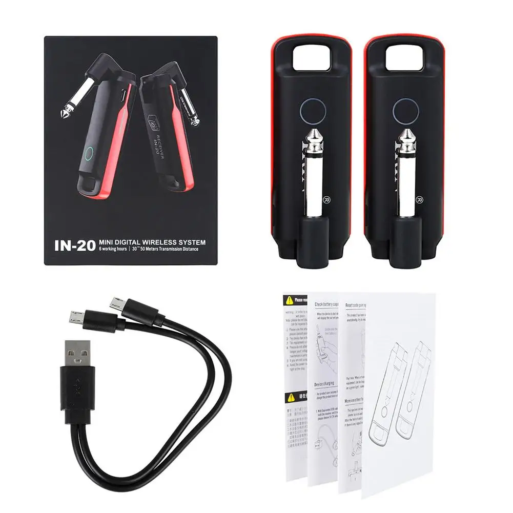 

1 set Wireless Guitar System Wireless Audio Transmitter Receiver 6.35mm Interface Plug Play For Acoustic Guitar