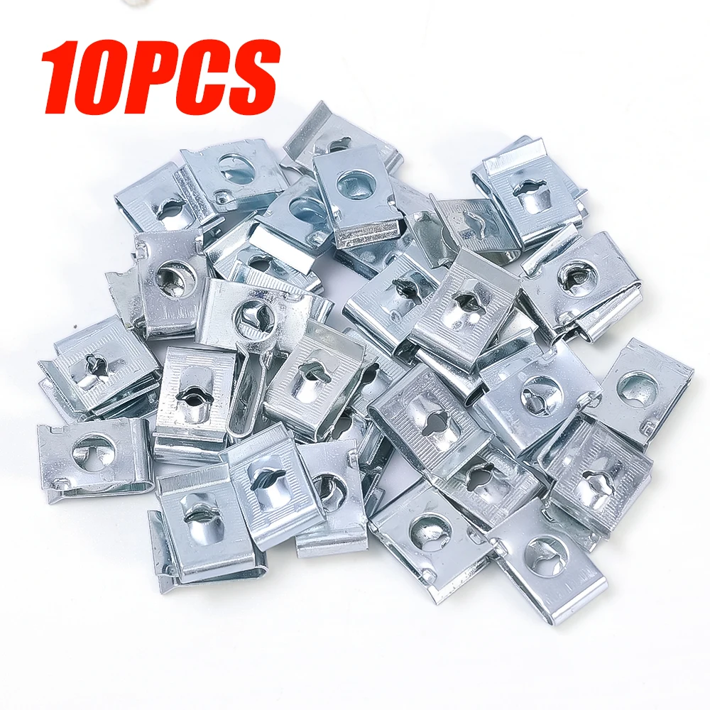 

10 шт. комплект U-образных гаек из нержавеющей стали с зажимом для гайки с резьбой для автомобиля, мотоцикла, грузовика, бампера, автозастежка для крыла, зажим для защиты от ржавчины