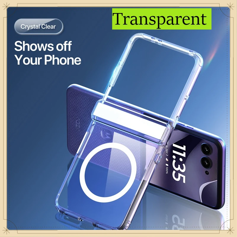 Фото Для Motorola MOTO Razr 50 60 70 Razr 2026: Магнитный чехол DUX DUCIS из жесткого поликарбоната + прозрачный чехол-накладка из ТПУ Bayer №1