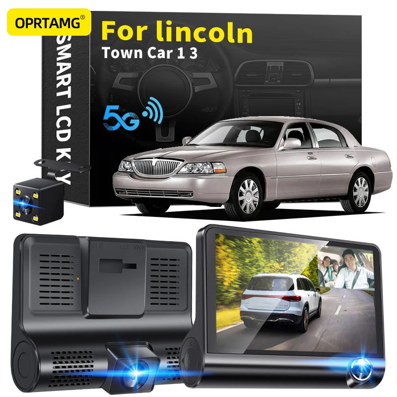 

OPRTAMG Dash Cam Car DVR 3 Cameras Lens 4.0 Inch 1080P dashcam For lincoln Town Car 1 3 1996 1997 2001 2002 2003 2009 2010-2022