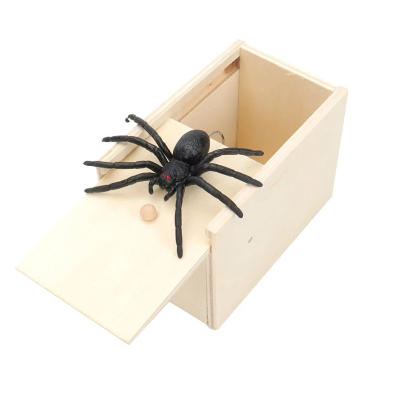 

N80C Trick Toys Prank Wooden Box Interest Chewing April Fool's Day Shocking Toy Joke Gag Toy Kids Party Christmas Gift