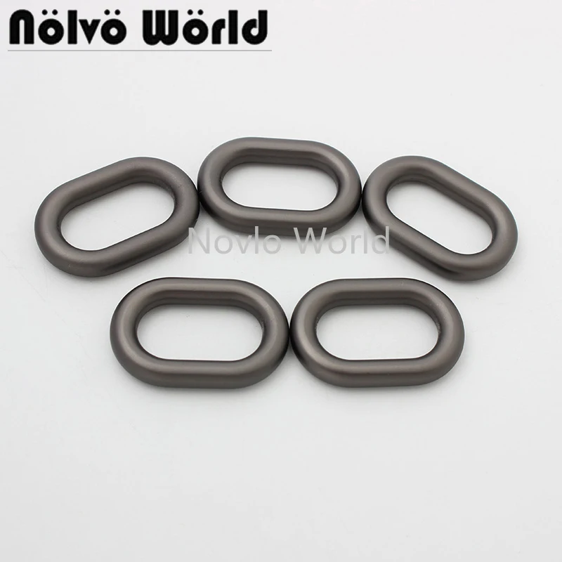 

10-50 pieces 5 size 20mm 21mm 25mm 32mm 38mm Matte gun Oval ring man bags non welded ring buckles sewing metal drop shipping