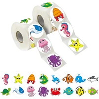 500pcs 8 patterned rolls of childrens toy animal stickers school rewards decorative labels business gift packaging stationery