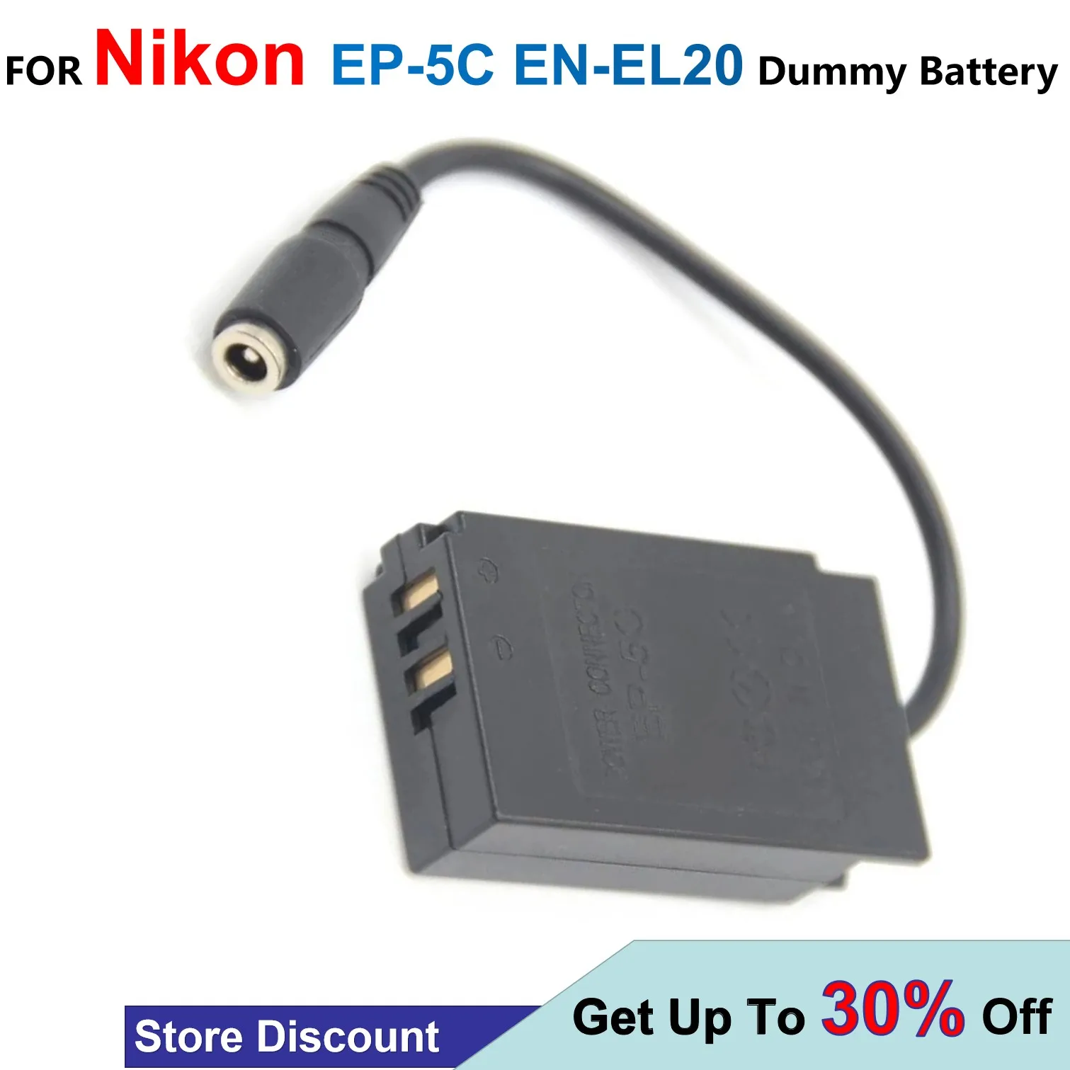 

EP-5C DC Coupler EN-EL20 Dummy Battery Fits Power Adapter Supply For Nikon 1J1 1J2 1J3 1S1 1V3 1AW1
