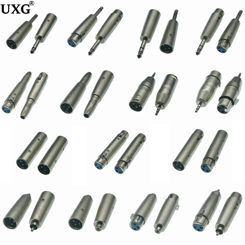 

3Pin XLR Female To 6.35mm Male Mono Jack Lead Adapter Microphone 3pin XLR male to RCA female Leader Adapter Nickel Plated