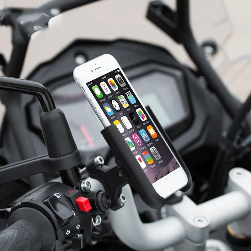 Vmonv Upgrade Universal Metal Chargable Motorcycle Rearview Mirror Cell Phone Holder Stand Support Handle Bike Moto Mount Holder