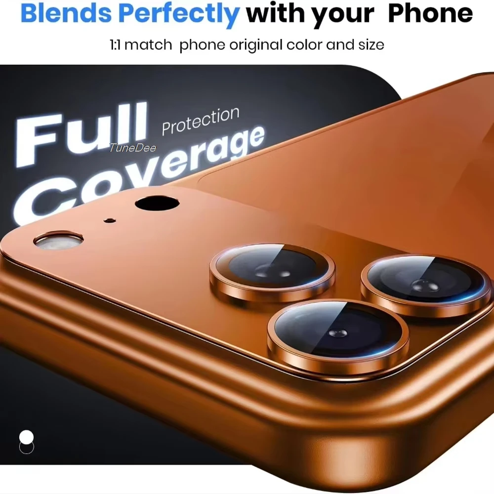 Фото Защитное стекло для камеры iPhone 17 Pro Max 17Air с сильной адсорбцией, металлическое, 9H+, из закаленного стекла, полная защита экрана камеры №3