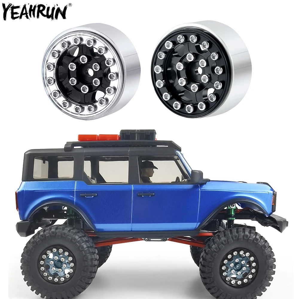 

YEAHRUN, 4 шт., 1,0 дюйма, алюминиевая ступица колеса, обод для 1/24 Axial SCX24 Deadbolt C10 JLU, гладиатор, Бронко, радиоуправляемые Запчасти для автомобиля на г...