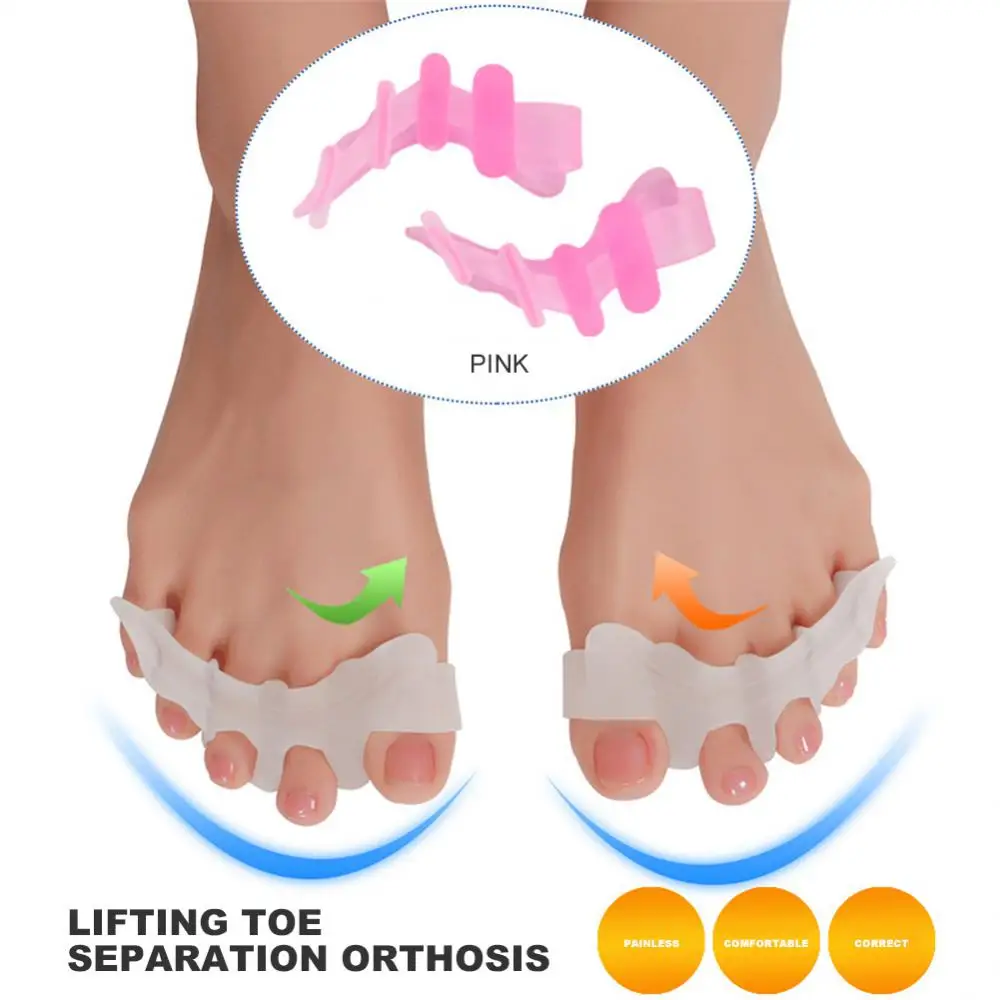 

1Pair Silicone Toes Separator Bunion Bone Ectropion Adjuster Thumb Valgus Straightener Foot Care Tools Hallux Valgus Corrector