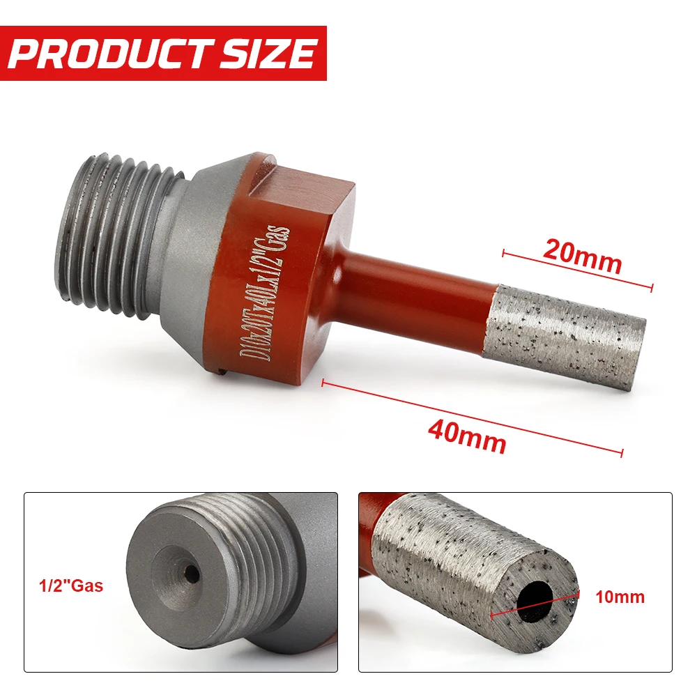 1 шт. 10 мм 1/2 газовое спекание алмазная корончатая пила мрамор гранит кирпич