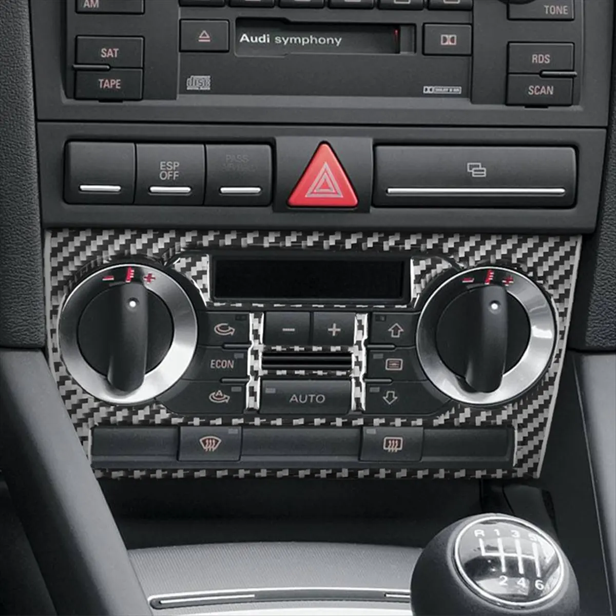 Фото L96A для Audi A3 S3 8P 2006 2007 Наклейки на панель управления воздухом центральной консоли из углеродного волокна, аксессуары для интерьера №3